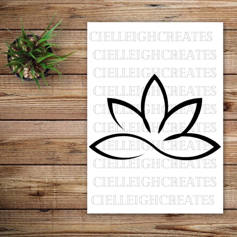 *2 for $20* simple lotus vinyl decal Sticker Handcrafted